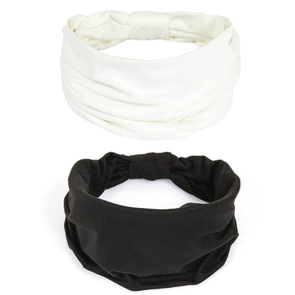 GILI 6 Pack Wide Headbands for Women Non Slip Soft Elastic Hair Bands Yoga Running Sports Workout Gym Head Wraps, Knotted Cotton Cloth African Turbans Bandana (with 6 Pcs Hair Ties) - zenfulharmony.com
