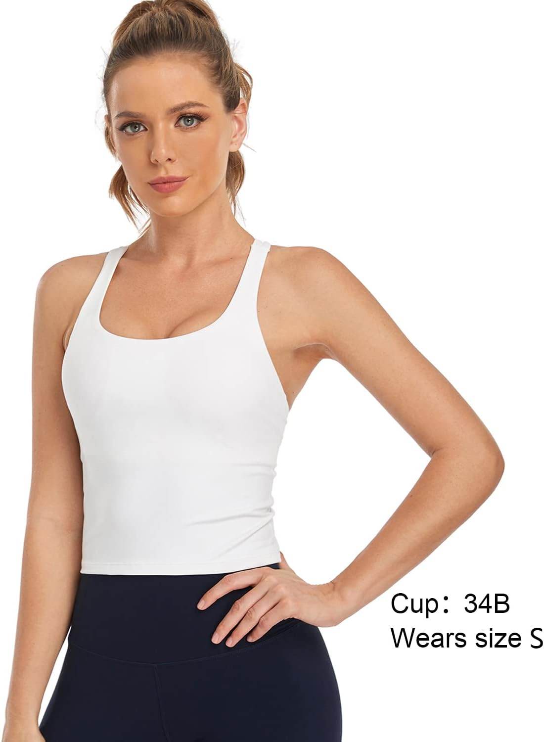 HeyNuts Longline Zeal Bras Medium Impact Wirefree Sports Bras Workout Tank Tops with Removable Pads, A-D Cups - zenfulharmony.com