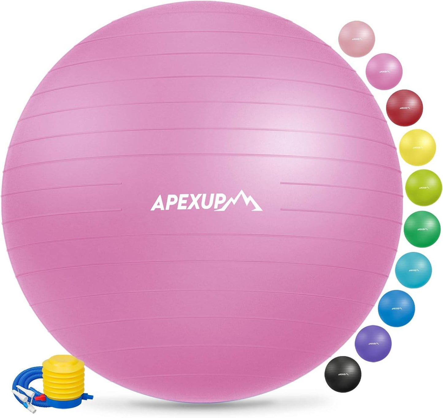 APEXUP Yoga Ball Exercise Ball, Pilates Ball, Anti Slip Stability Ball, Heavy Duty Gym Ball for Fitness, Balance, Core Workout, Physical Therapy - zenfulharmony.com