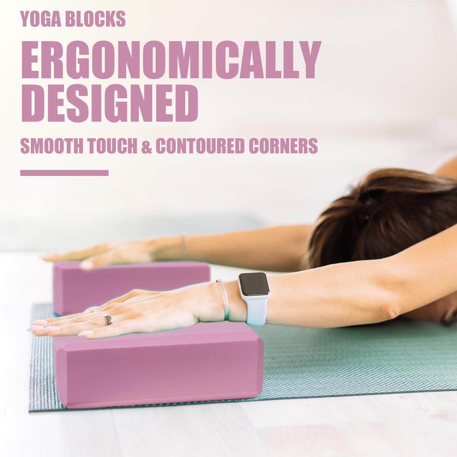 2 Pcs Yoga Blocks, 9"x6"x3" Foam Blocks Yoga Props for Pilates Stretching and Meditation Exercise Blocks Lightweight Yoga Essentials (Pink, normal) - zenfulharmony.com