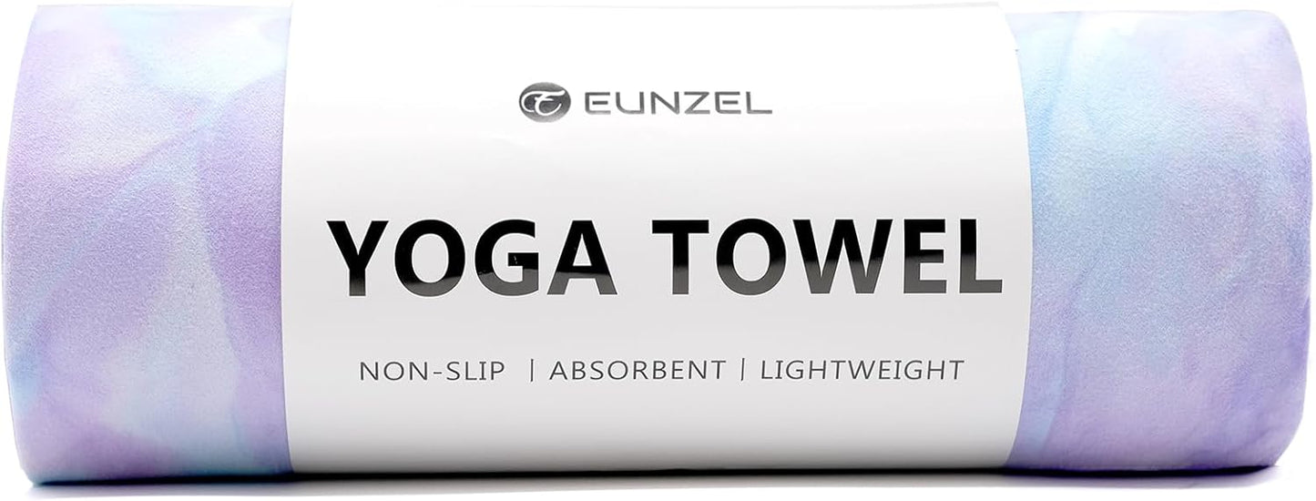 Eunzel Hot Yoga Towel Non Slip Yoga Mat Towel Non-Slip Sweat Absorbent Microfiber Towel for Hot Yoga, Pilates and Workout 72" x 26.5", Blue - zenfulharmony.com