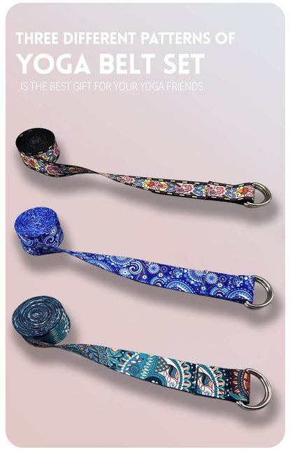Aozora Yoga Strap for Stretching Yoga Bands Yoga Belt Pilates Straps with Extra Safe Adjustable D-Ring Buckle, 8 feet Non-Elastis Yoga Accessories for Pilates (Celestial-3 pack) - zenfulharmony.com