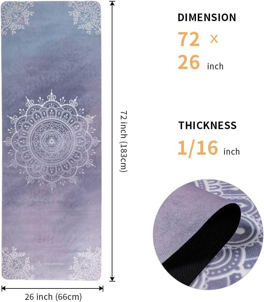 Travel Yoga Mat, Non Slip Exercise Suede Mat with Carry Bag, All-Purpose Fitness Mat with High Density Anti-Tear Surface for Women, Ideal for Pilates Workout (72'' x 26'' x 1.5mm Thick) - zenfulharmony.com