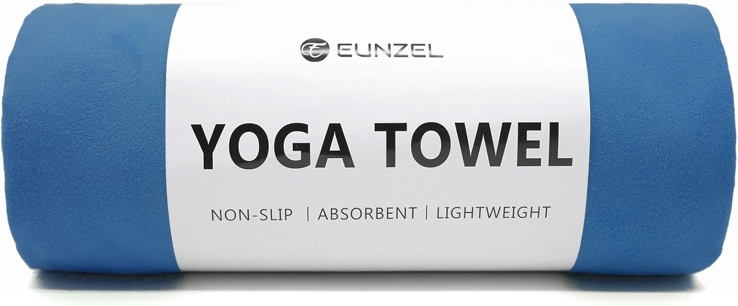 Eunzel 2 Pack Hot Yoga Towel Non Slip Yoga Mat Towel Non-Slip Sweat Absorbent Microfiber Towel for Hot Yoga, Pilates and Workout 72" x 26.5", Blue/Purple - zenfulharmony.com