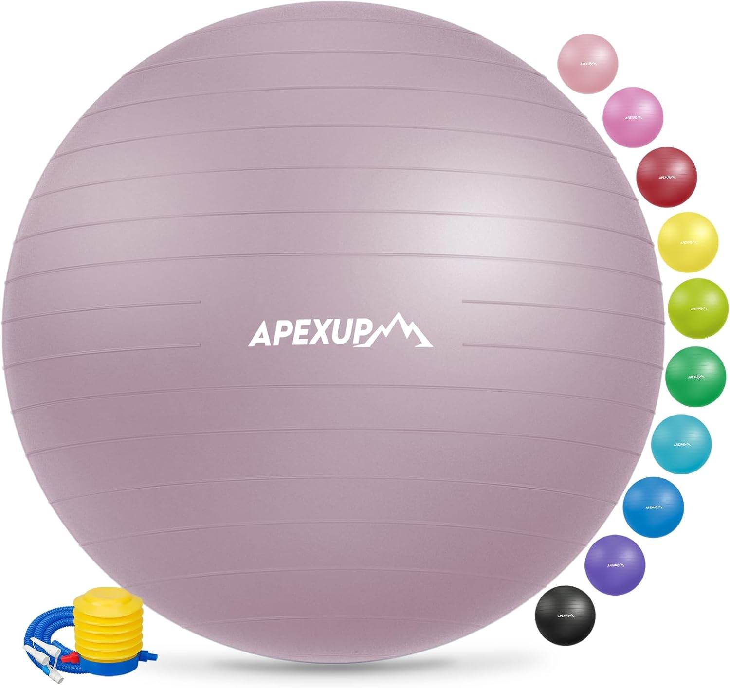 APEXUP Yoga Ball Exercise Ball, Pilates Ball, Anti Slip Stability Ball, Heavy Duty Gym Ball for Fitness, Balance, Core Workout, Physical Therapy - zenfulharmony.com