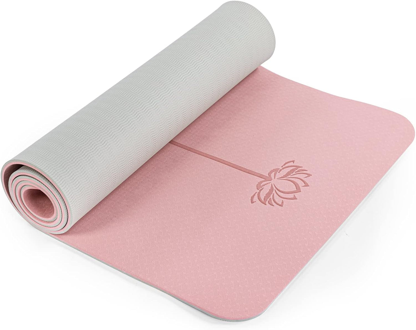 Yoga Mat Non Slip, Pilates Fitness Mats, Eco Friendly, Anti-Tear 1/4" Thick Yoga Mats for Women, Exercise Mats for Home Workout with Carrying Sling and Storage Bag - zenfulharmony.com
