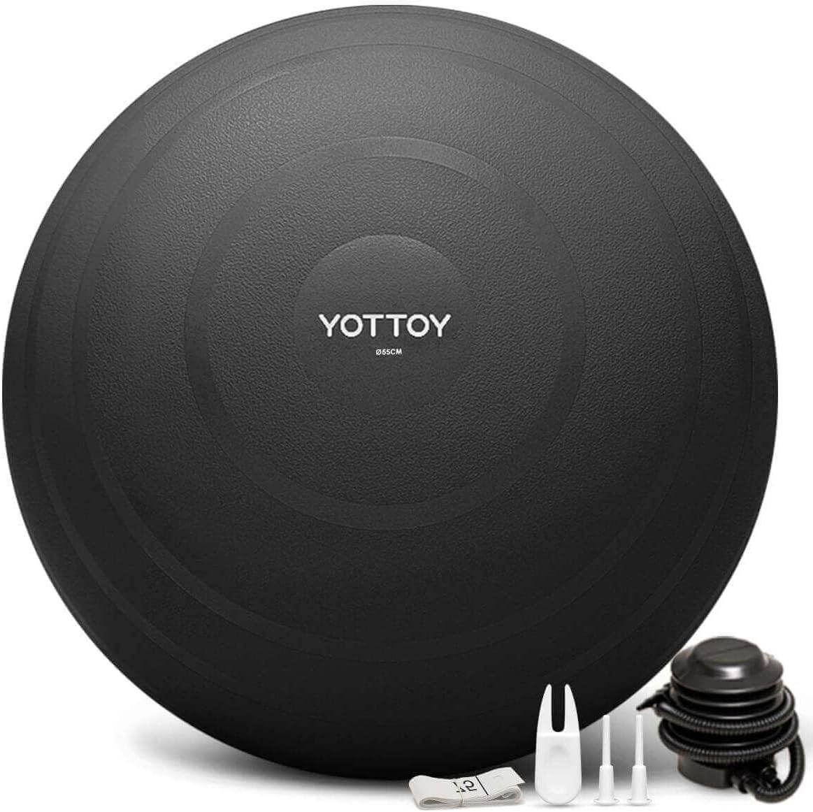 YOTTOY Anti-Burst Exercise Ball for Working Out, Yoga Ball for Pregnancy,Extra Thick Workout Ball for Physical Therapy,Stability Ball for Ball Chair Fitness with Pump - zenfulharmony.com
