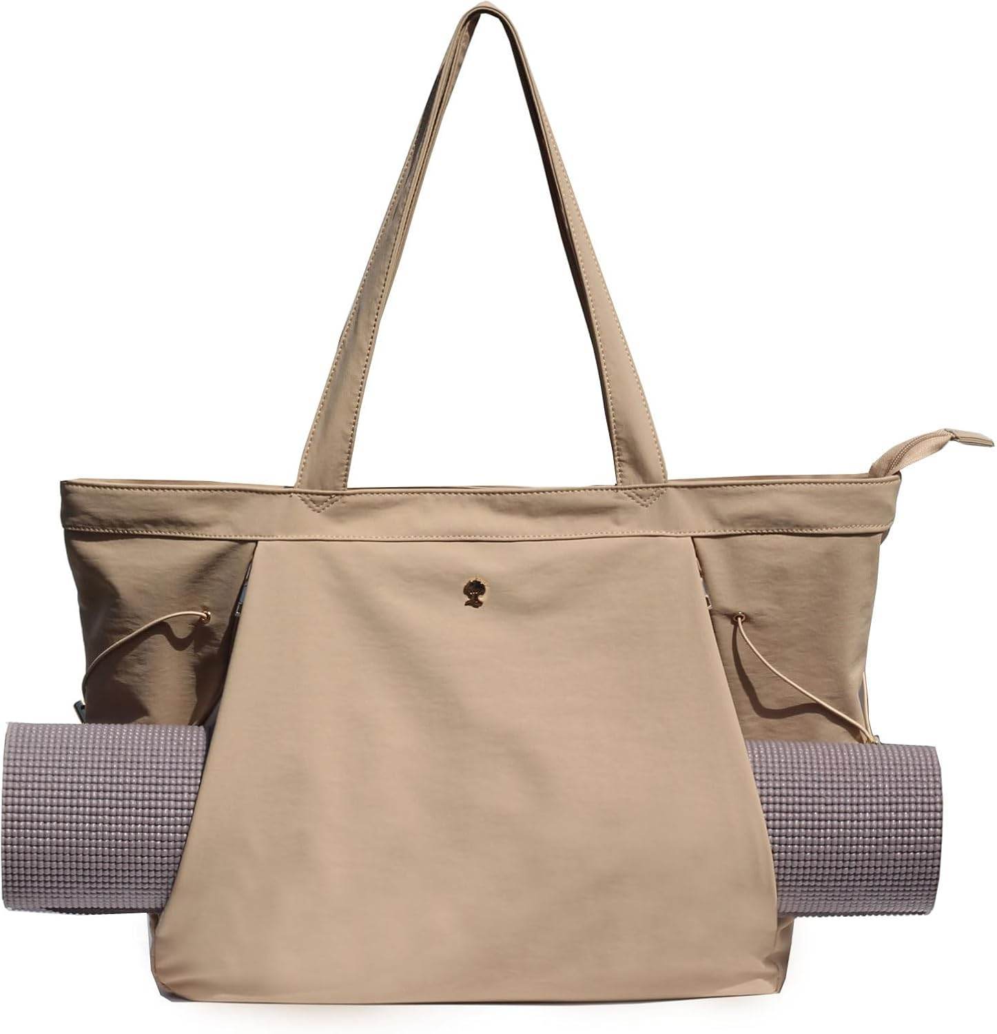ESVAN Yoga Tote Bag for Women Shoulder Bags Drawstring for Office Workout Travel Carryall Pilates Gym and Beach - zenfulharmony.com
