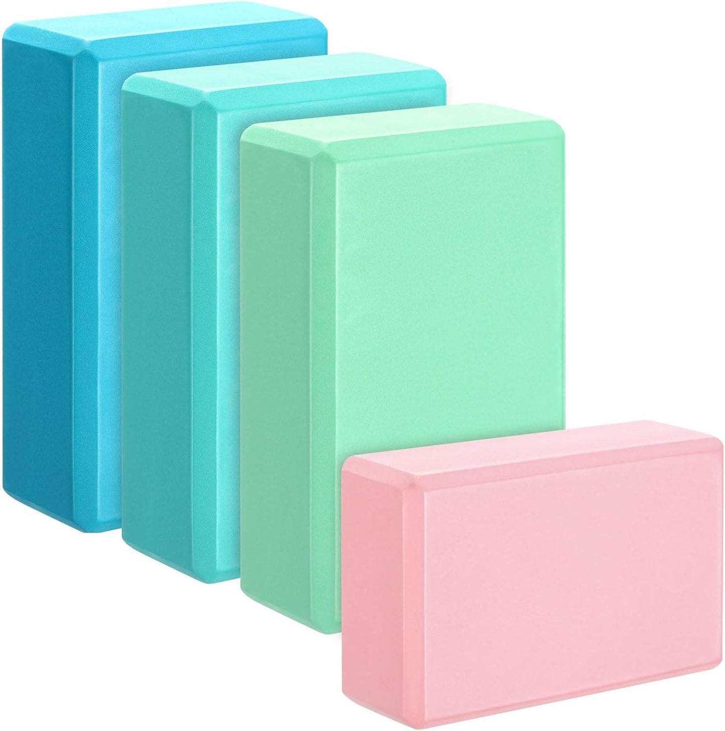 4 Pcs Yoga Blocks 9''x6''x3'' High Density Yoga Brick Foam EVA Lightweight Non Slip Supportive Foam Blocks for Pilates Stretching Meditation Women Men Yogi Beginners - zenfulharmony.com
