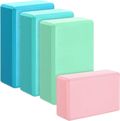 4 Pcs Yoga Blocks 9''x6''x3'' High Density Yoga Brick Foam EVA Lightweight Non Slip Supportive Foam Blocks for Pilates Stretching Meditation Women Men Yogi Beginners - zenfulharmony.com