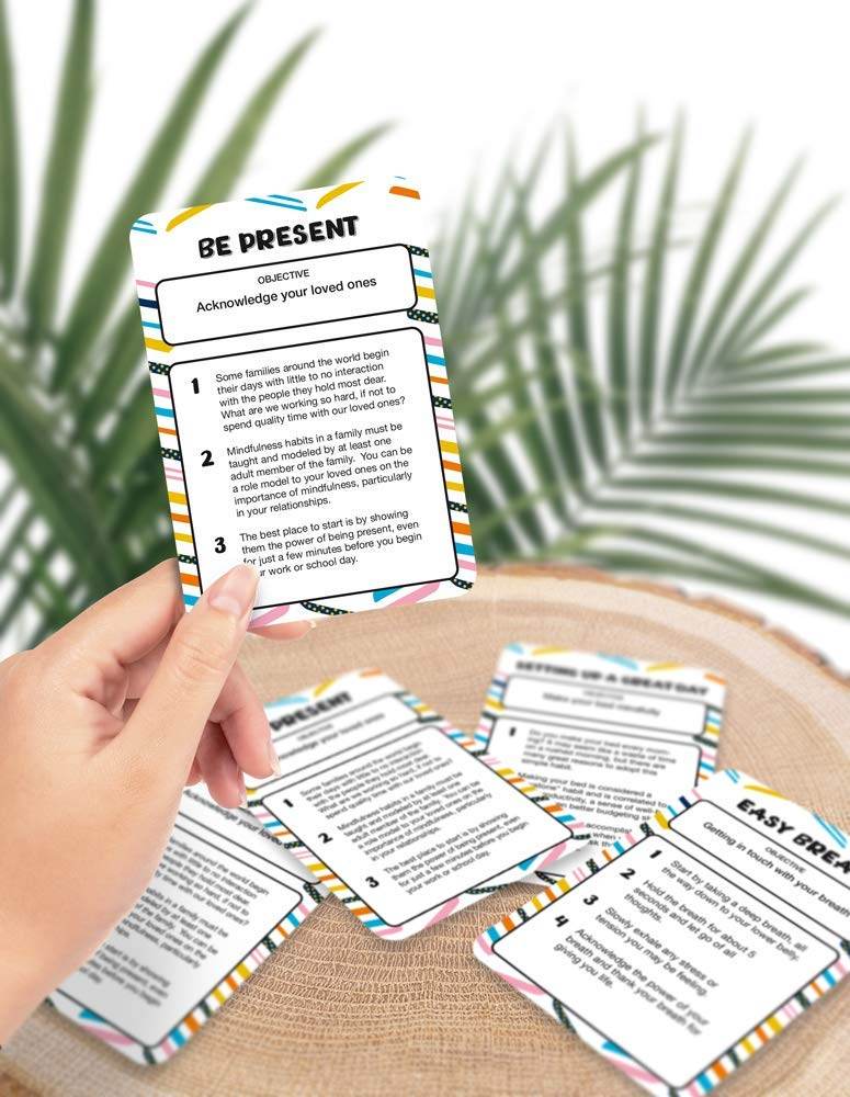 Allura & Arcia 52 Stress Less & Self Care Cards - Mindfulness & Meditation Exercises - Anxiety Relief & Relaxation - zenfulharmony.com
