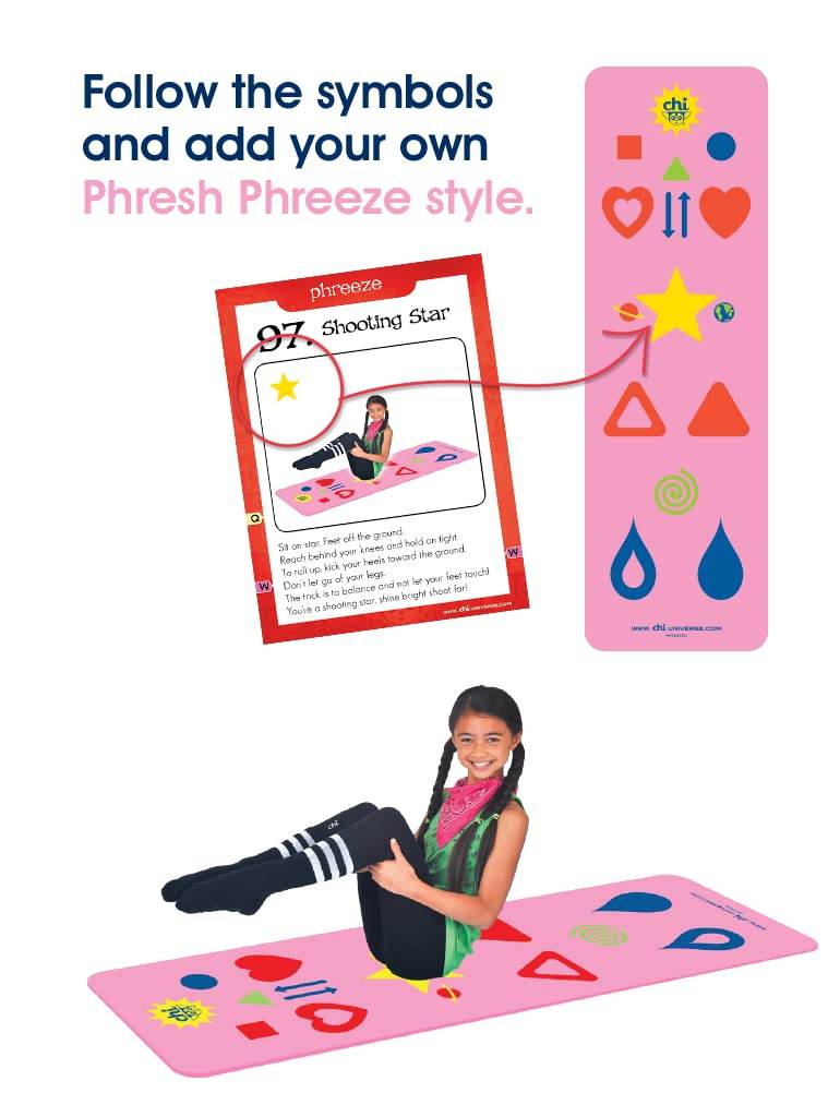 Kids Yoga Mat & Game, Pink, Free Game App, How-To Poster, Follow the Symbols, Aligns the Body - zenfulharmony.com