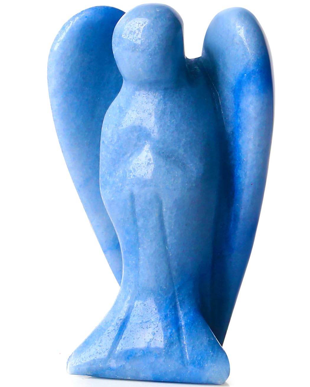 QINJIEJIE Blue Aventurine Crystals Angel Decor Peace Angel Statue Stone Guardian Angel Healing Hand Carved Natural Gemstones Pocket Figurines Room Home Office Decorations Gifts for Women - zenfulharmony.com