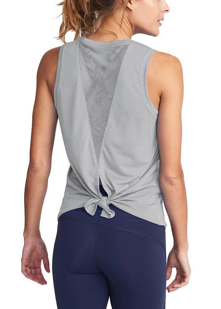 Bestisun Workout Shirts Athletic Tank Tops Workout Tank Tops Backless Tops Workout Shirts for Women Gray S - zenfulharmony.com