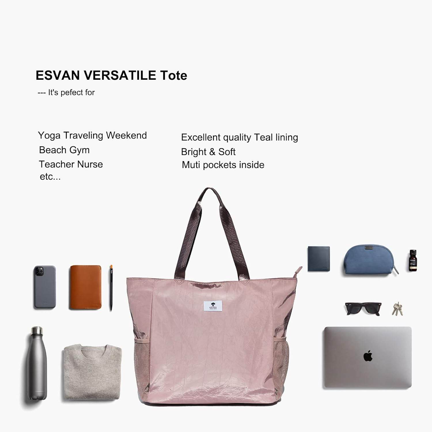 ESVAN Yoga Mat Bag Yoga Tote Carrier Shoulder Bag Carryall Tote for Office,Yoga,Pilates,Travel,Beach and Gym - zenfulharmony.com
