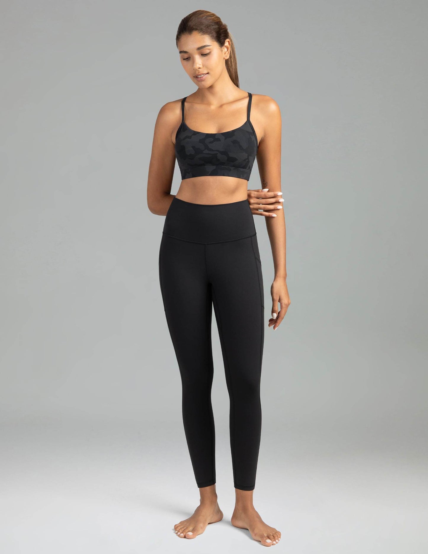 Colorfulkoala Women's High Waisted Tummy Control Workout Leggings 7/8 Length Yoga Pants with Pockets (M, Black) - zenfulharmony.com