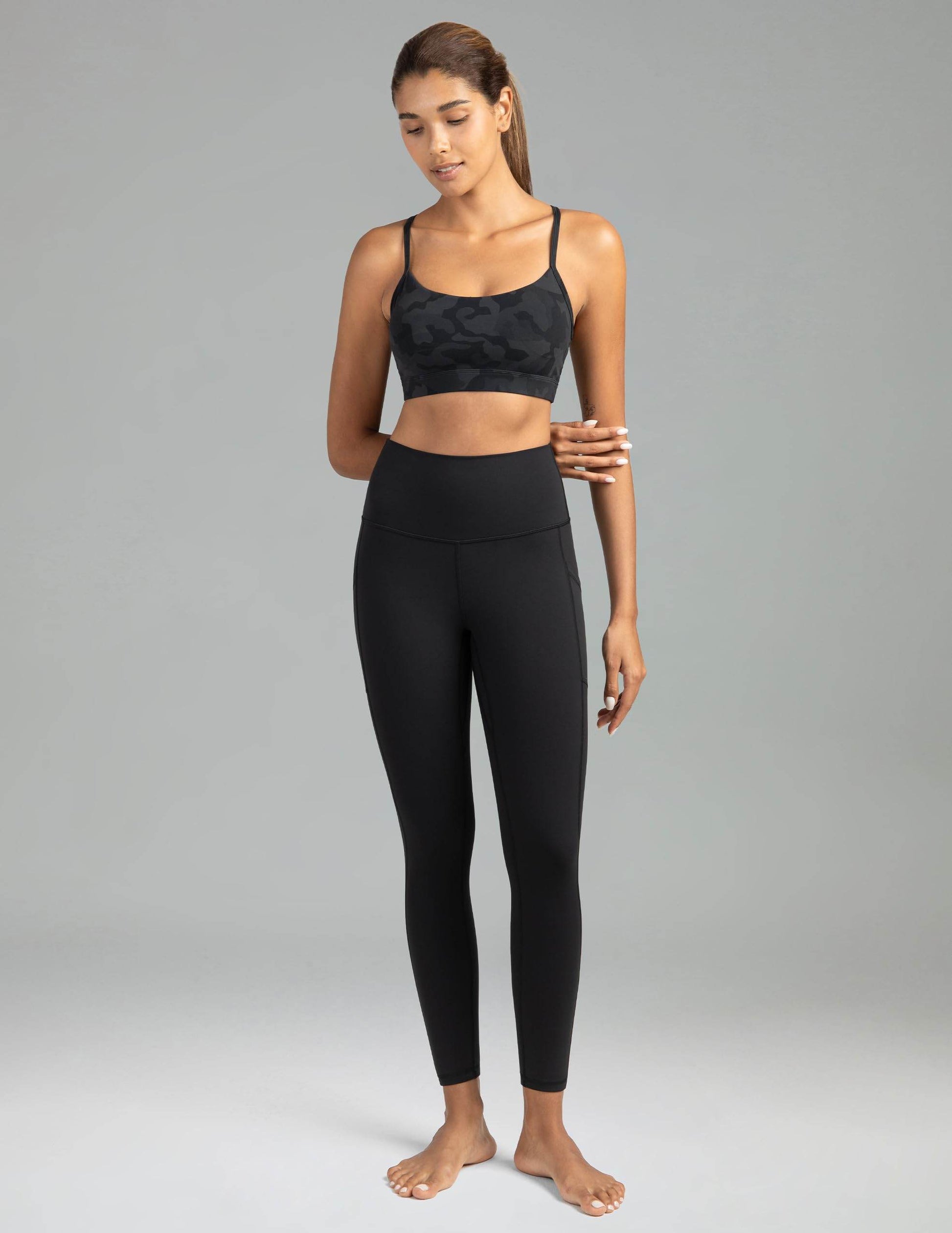 Colorfulkoala Women's High Waisted Tummy Control Workout Leggings 7/8 Length Yoga Pants with Pockets (M, Black) - zenfulharmony.com