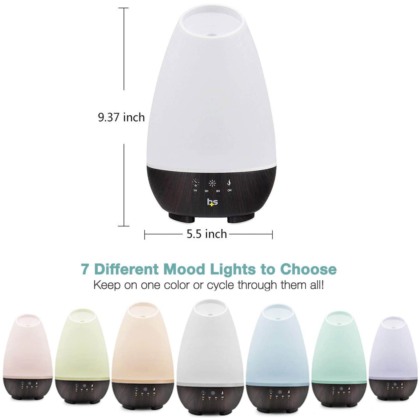 HealthSmart Essential Oil Diffuser, Cool Mist Humidifier and Aromatherapy Diffuser, FSA HSA Eligible with 500ML Tank for Large Rooms, Adjustable Timer, Mist Mode and 7 LED Light Colors, White - zenfulharmony.com