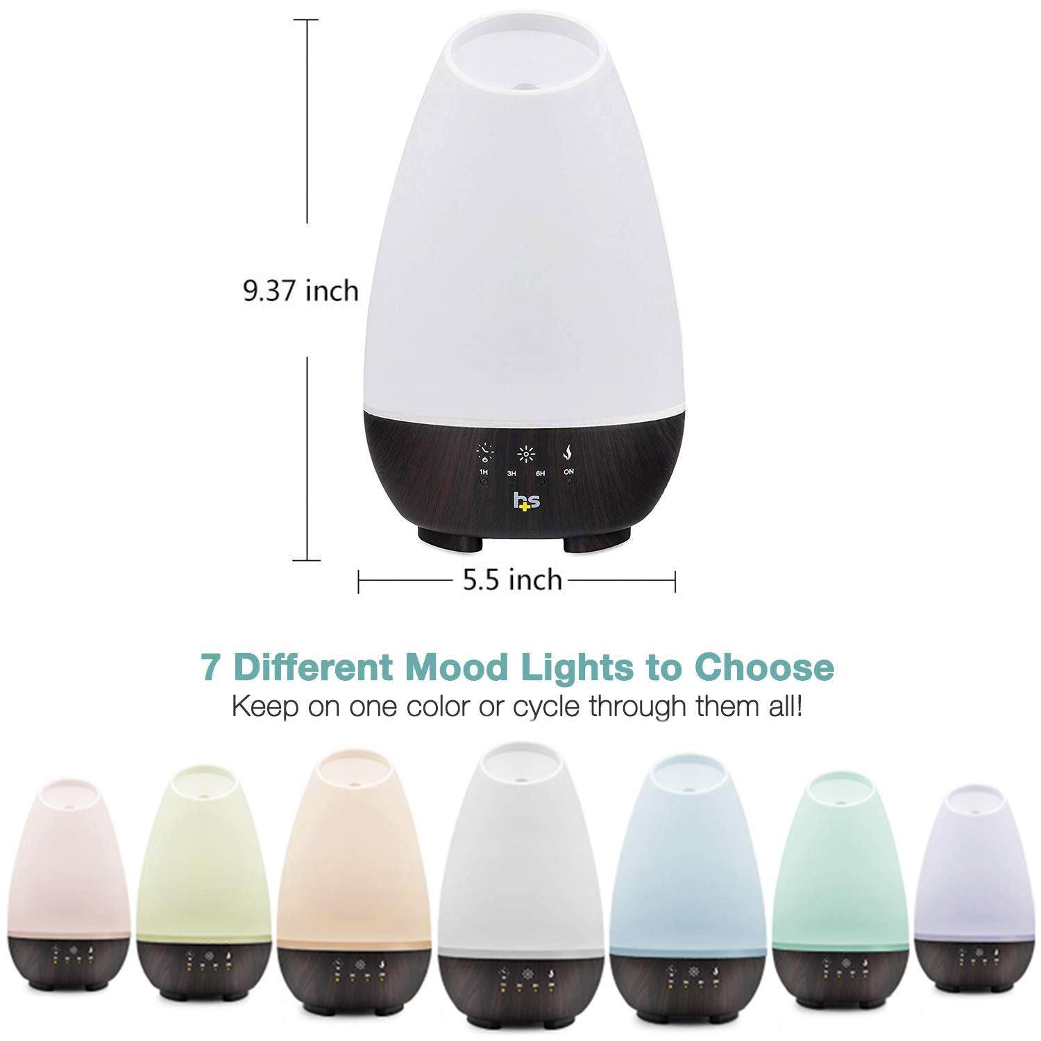 HealthSmart Essential Oil Diffuser, Cool Mist Humidifier and Aromatherapy Diffuser, FSA HSA Eligible with 500ML Tank for Large Rooms, Adjustable Timer, Mist Mode and 7 LED Light Colors, White - zenfulharmony.com
