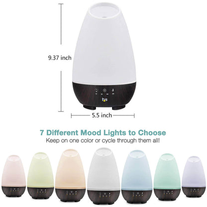 HealthSmart Essential Oil Diffuser, Cool Mist Humidifier and Aromatherapy Diffuser, FSA HSA Eligible with 500ML Tank for Large Rooms, Adjustable Timer, Mist Mode and 7 LED Light Colors, White - zenfulharmony.com