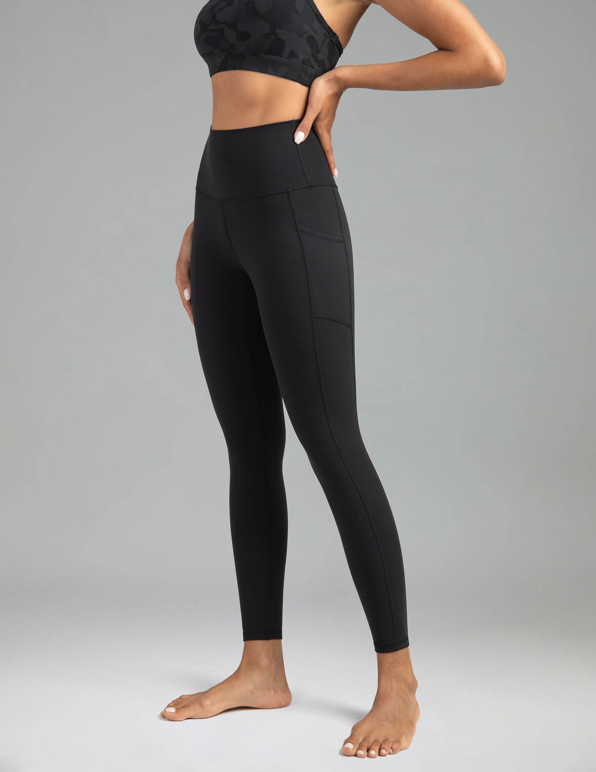 Colorfulkoala Women's High Waisted Tummy Control Workout Leggings 7/8 Length Yoga Pants with Pockets (M, Black) - zenfulharmony.com
