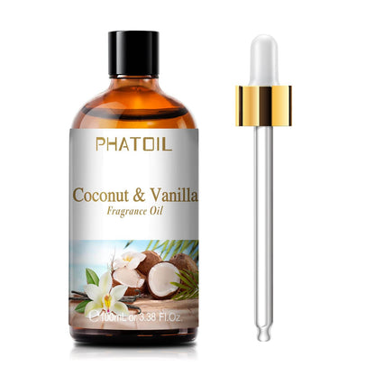 PHATOIL 3.38FL.OZ Coconut & Vanilla Fragrance Oils for Aromatherapy, Essential Oils for Diffusers for Home, Perfect for Diffuser, Yoga, DIY Candle and Soap Making - 100ml - zenfulharmony.com