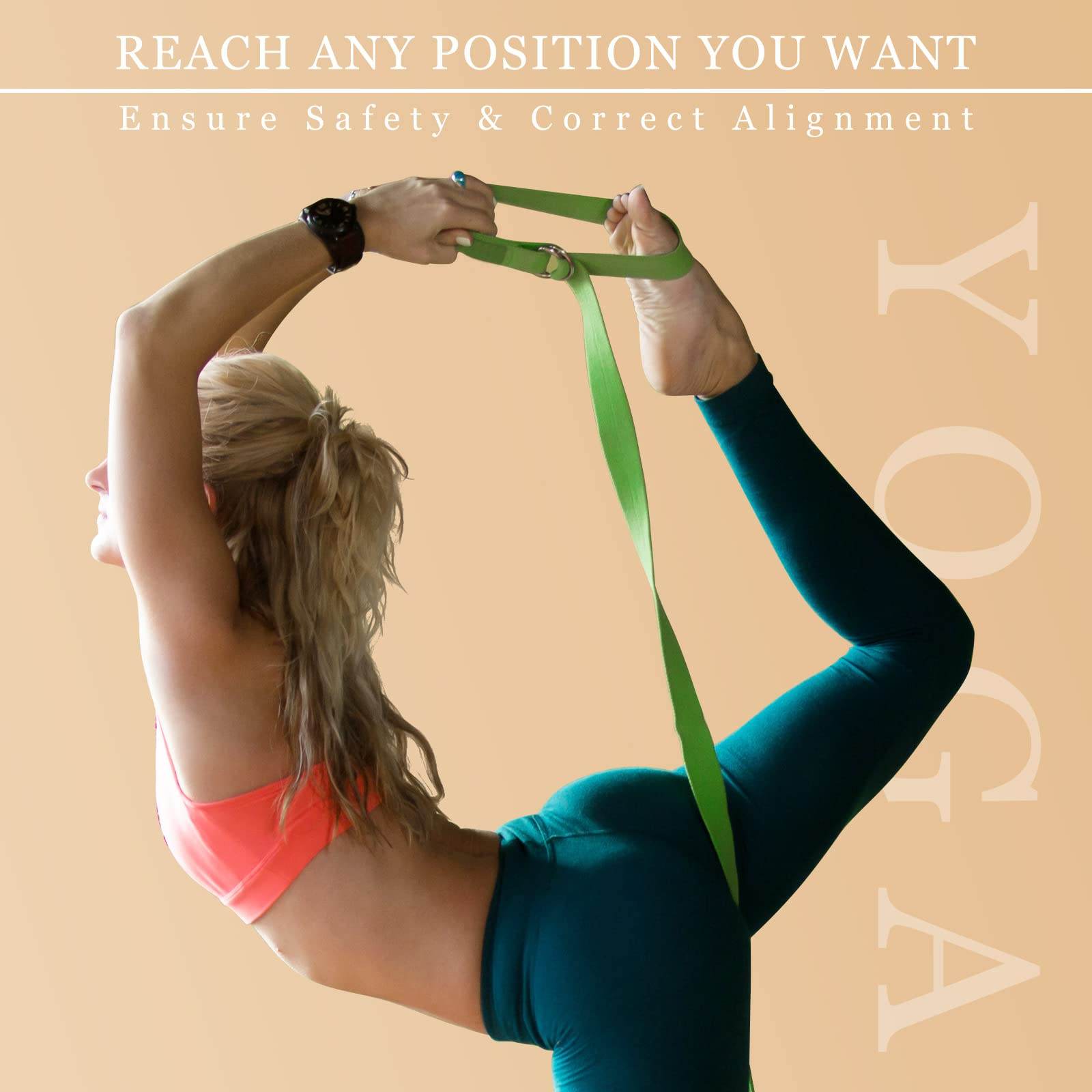 6 Pcs Yoga Strap for Stretching 8 Ft Yoga Exercise Adjustable Straps Yoga Bands with Safe Adjustable D Ring Buckle for Pilates Gym Workouts Yoga Fitness Improves Sitting Posture (Bright Color) - zenfulharmony.com