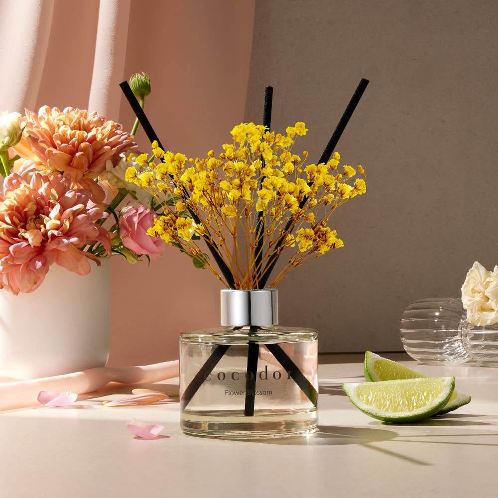 COCODOR Flower Reed Diffuser Set / 6.7oz / Garden Lavender/Scent Diffuser with Sticks Home Fragrance Oil Reed Diffuser for Bathroom Shelf Decor - zenfulharmony.com