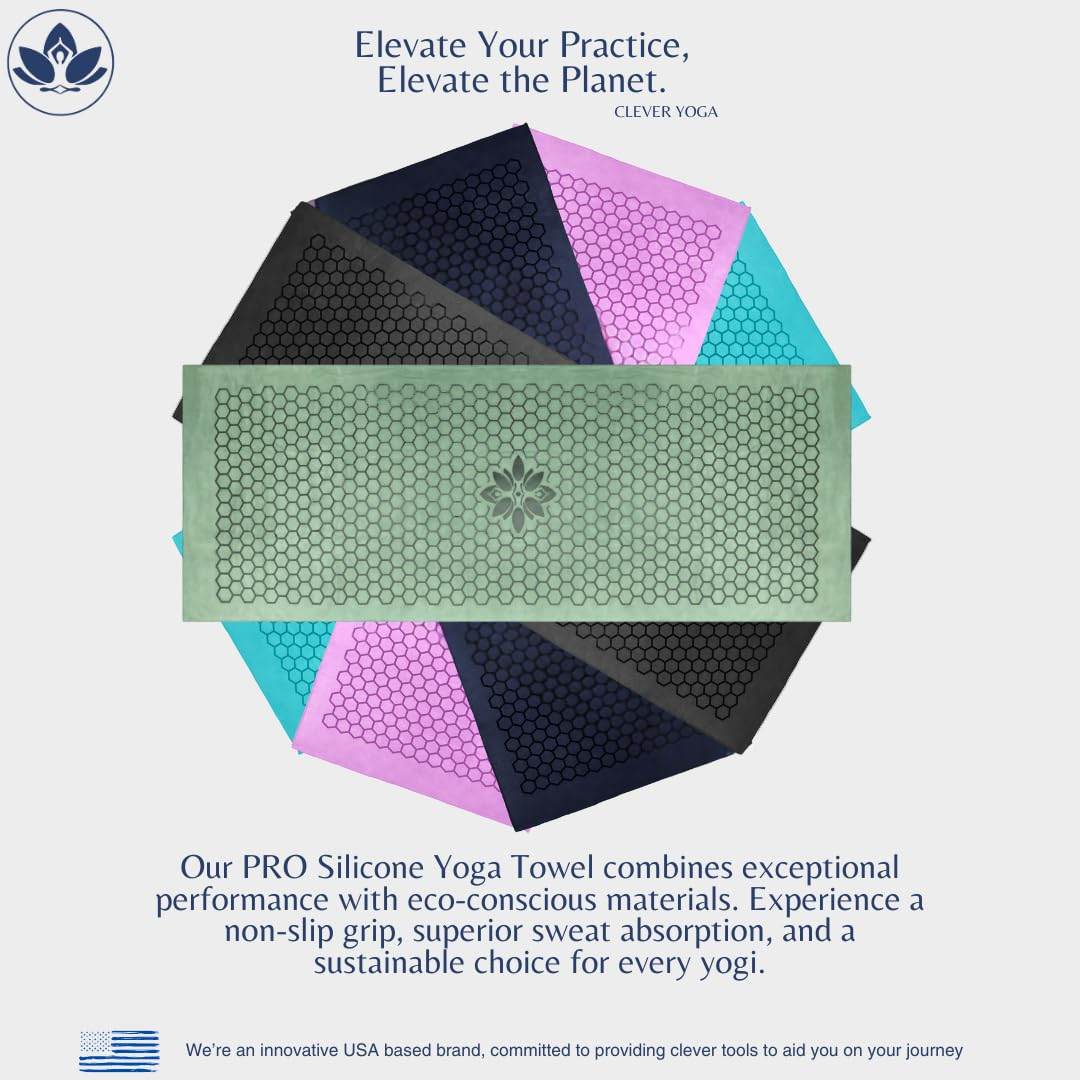 Clever Yoga - Yoga Towel Mat, Sweat Absorbent Suede Hot Yoga Mat Towel, Hot Yoga Towel with Honeycomb Design for Hot Yoga, Non-Slip Yoga Mat for Hot Pilates, Hot Yoga Towels for Women - Blue - zenfulharmony.com