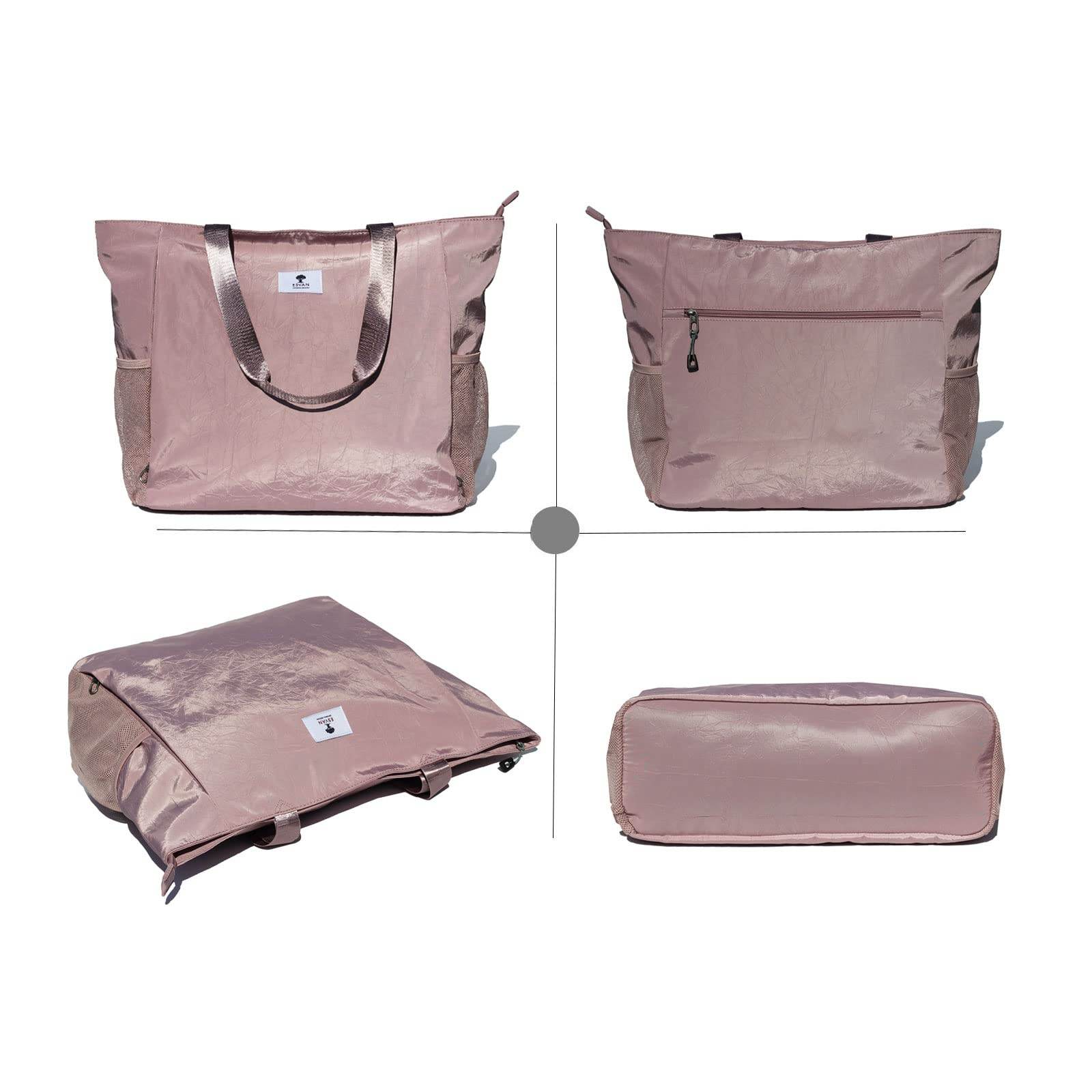 ESVAN Yoga Mat Bag Yoga Tote Carrier Shoulder Bag Carryall Tote for Office,Yoga,Pilates,Travel,Beach and Gym (B pinkish purple) - zenfulharmony.com