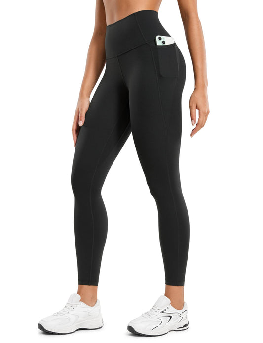 CRZ YOGA Womens Butterluxe Workout Leggings 25 Inches - High Waisted Gym Yoga Pants with Pockets Buttery Soft Black Medium - zenfulharmony.com