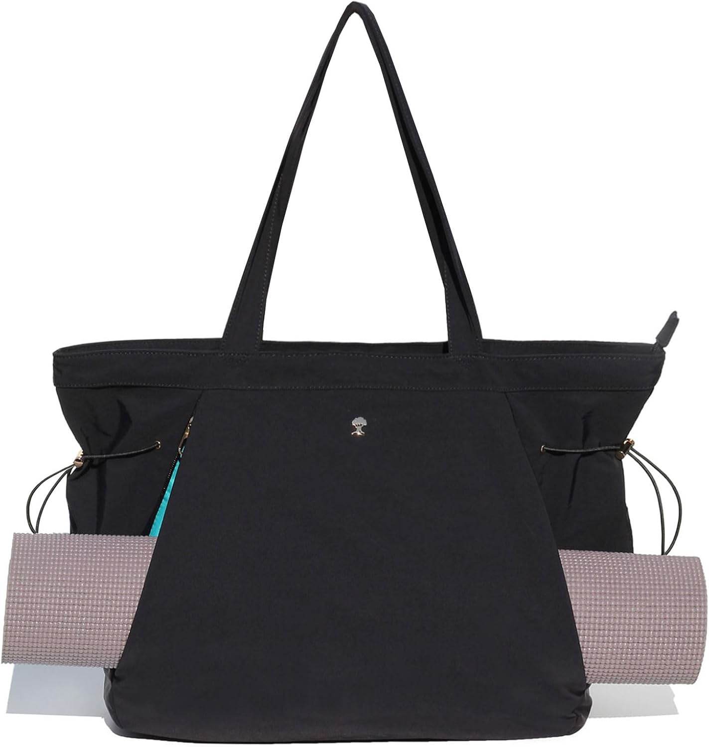 ESVAN Yoga Tote Bag for Women Shoulder Bags Drawstring for Office Workout Travel Carryall Pilates Gym and Beach - zenfulharmony.com