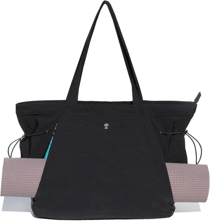 ESVAN Yoga Tote Bag for Women Shoulder Bags Drawstring for Office Workout Travel Carryall Pilates Gym and Beach - zenfulharmony.com