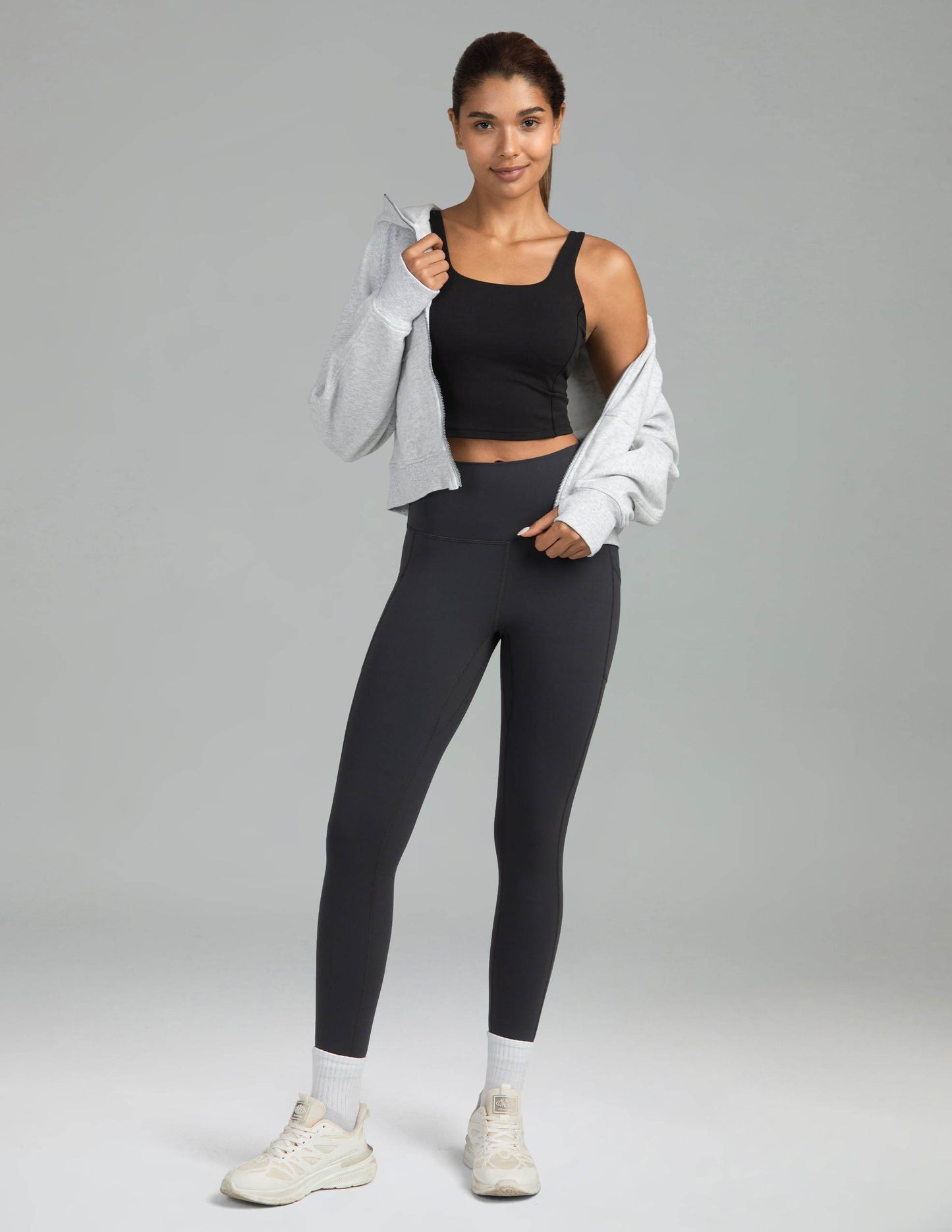 Colorfulkoala Women's High Waisted Tummy Control Workout Leggings 7/8 Length Yoga Pants with Pockets (M, Black) - zenfulharmony.com