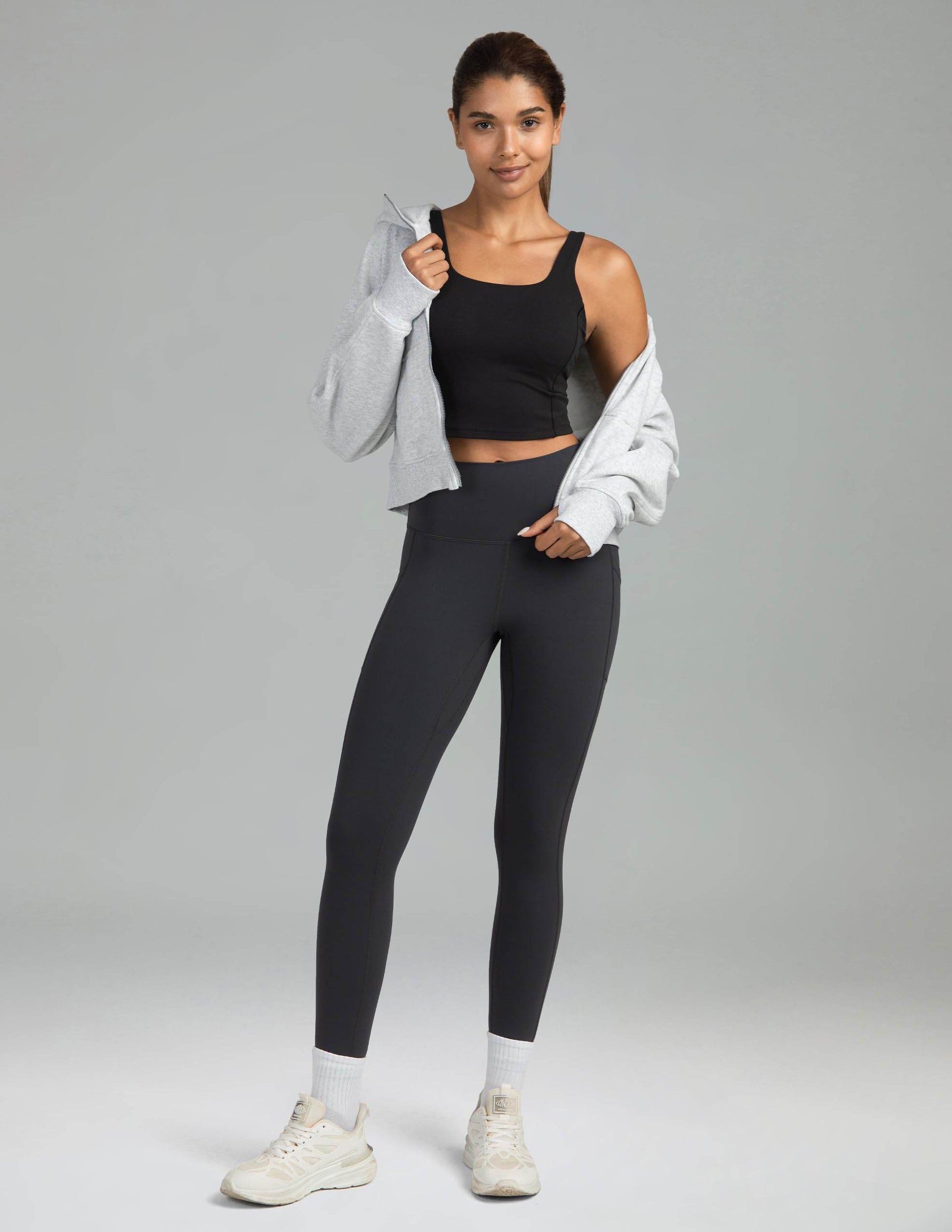 Colorfulkoala Women's High Waisted Tummy Control Workout Leggings 7/8 Length Yoga Pants with Pockets (M, Black) - zenfulharmony.com