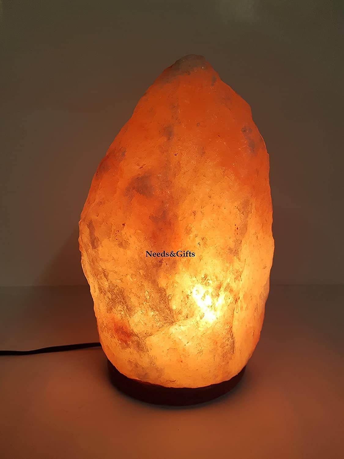 Himalayan Salt Lamp with Dimmer Switch - Natural Crystal Rock Night Light for Home Decor - Hand Carved Salt Lamp with Wooden Base - Soothing Amber Glow Night Light & Gifts - zenfulharmony.com