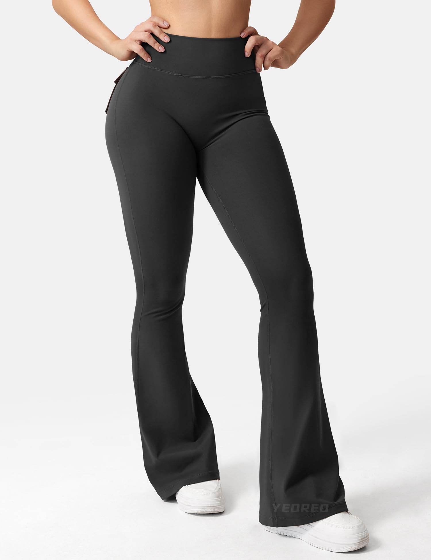 YEOREO Flare Leggings with Pockets for Women Brittany Leggings Workout Leggings for Women Butt Lifting Gym Yoga Leggings Black M - zenfulharmony.com