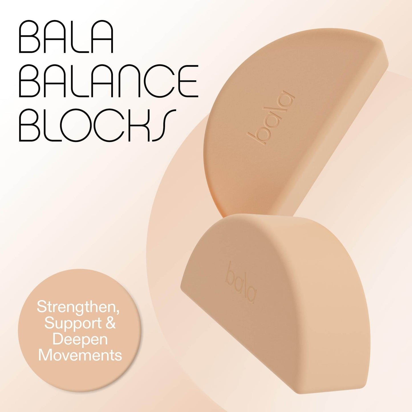 Bala Balance Blocks 2 Pack, Yoga Blocks for Working Out, (Sand) - Semi-Circular Yoga Accessories for Stretching & Exercise - Yoga Equipment for Home Workout - Yoga Block Essentials for Women & Men - zenfulharmony.com