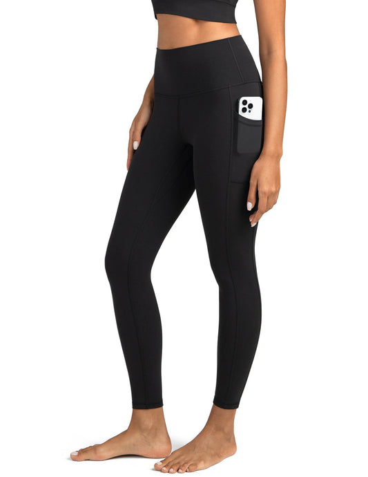 Colorfulkoala Women's High Waisted Tummy Control Workout Leggings 7/8 Length Yoga Pants with Pockets (M, Black) - zenfulharmony.com