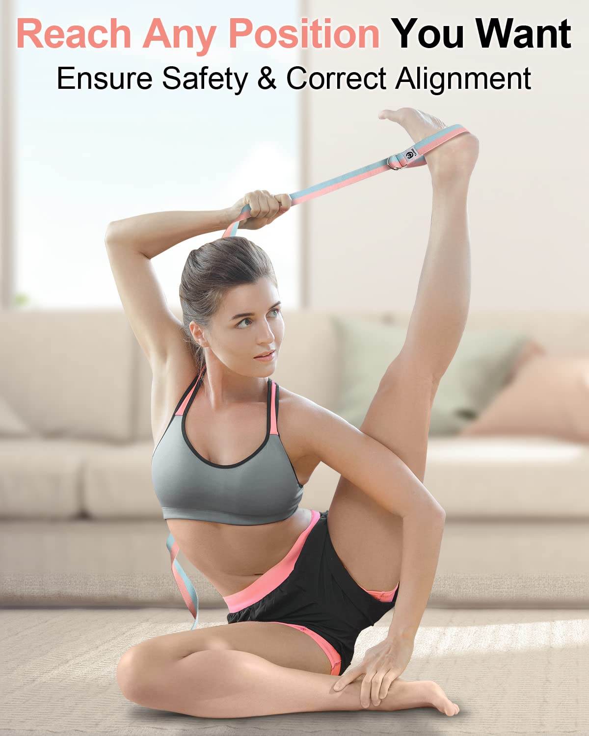 Tumaz Yoga Strap/Stretch Bands [15+ Colors, 6/8/10 Feet Options] with Extra Safe Adjustable D-Ring Buckle, Durable and Comfy Delicate Texture - Best for Daily Stretching, Physical Therapy, Fitness - zenfulharmony.com