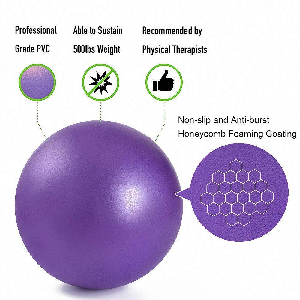 2Pcs Mini Exercise Balls - Professional Grade Anti Burst Heavy Duty and Slip Resistant Small Pilates Ball for Yoga Fitness Stability Barre Balance Training Physical, 9-10 Inch (About 25cm) - zenfulharmony.com