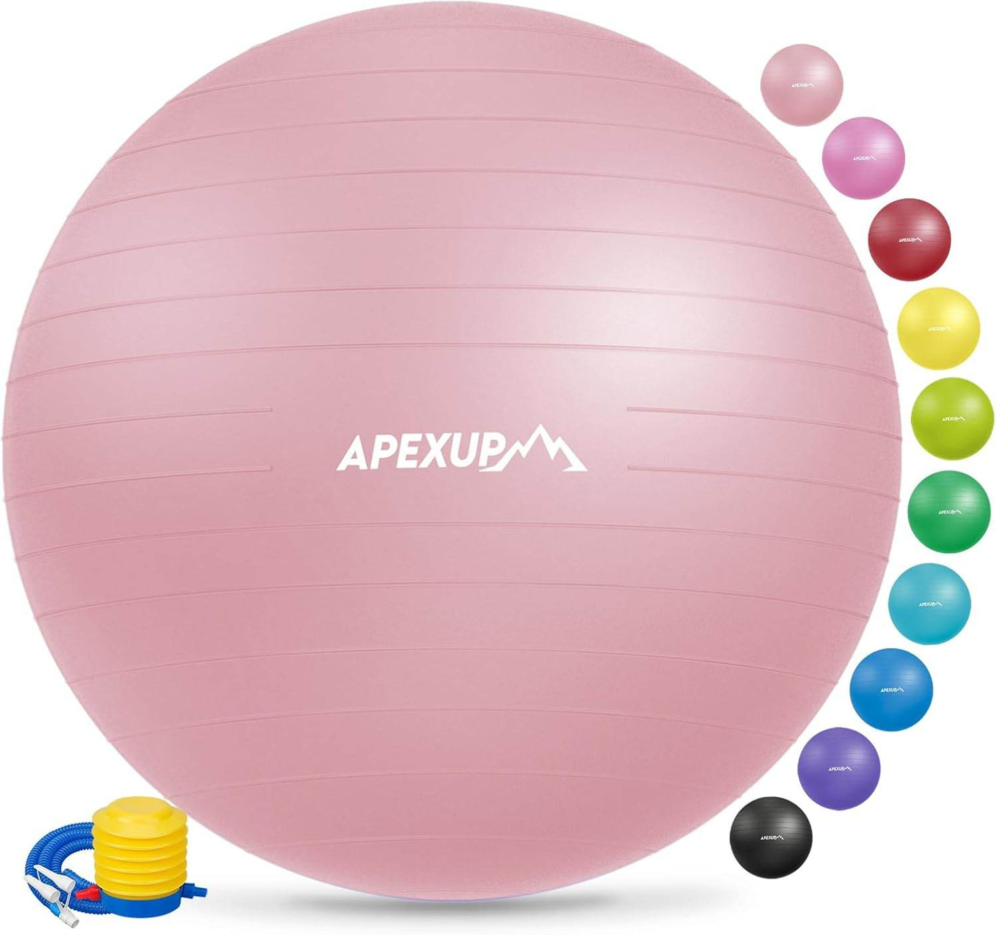 APEXUP Yoga Ball Exercise Ball, Pilates Ball, Anti Slip Stability Ball, Heavy Duty Gym Ball for Fitness, Balance, Core Workout, Physical Therapy - zenfulharmony.com