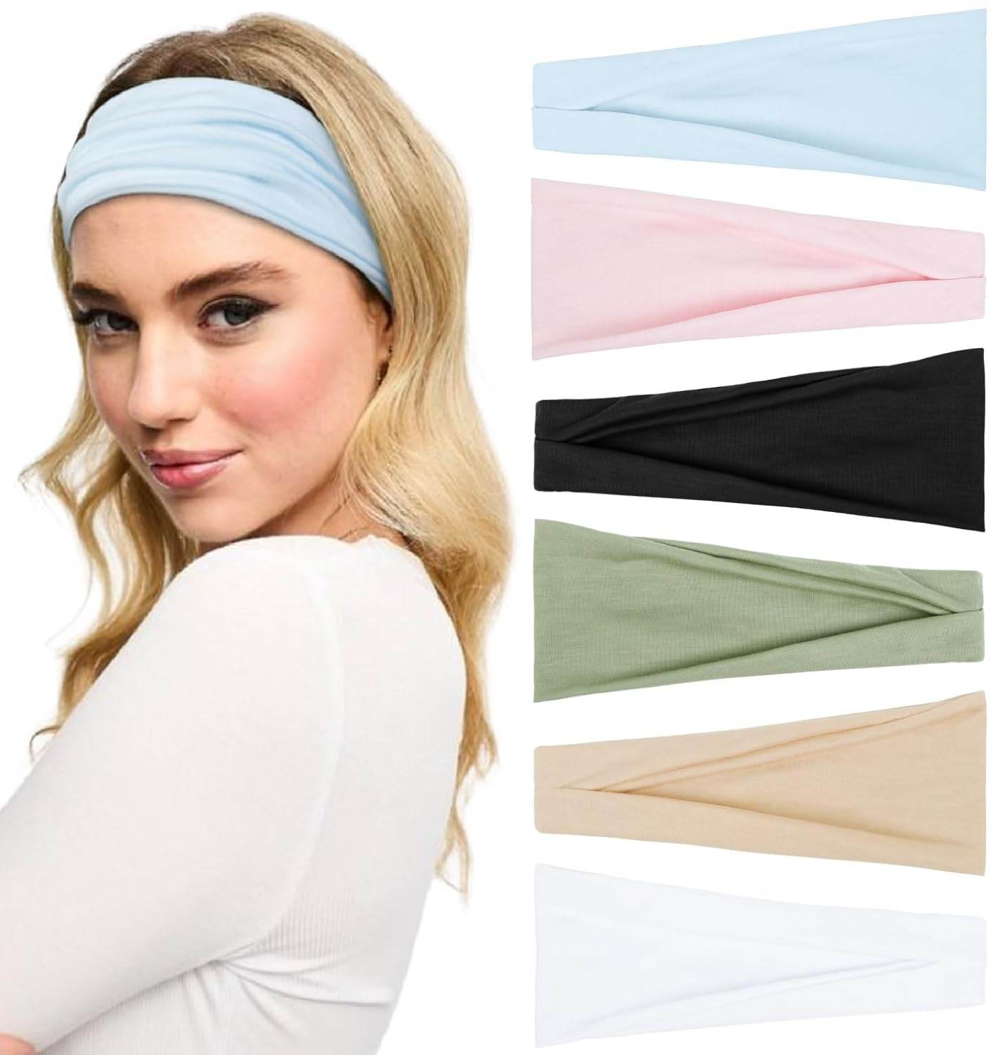 Huachi Non Slip Headbands for Fashion Workout Yoga Sports Exercise Sweatbands Summer Accessories Elastic Bands - zenfulharmony.com