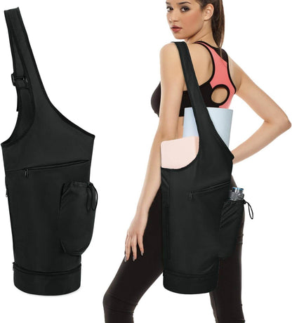 sportsnew Yoga Mat Bag, Large Opening Long Tote Yoga Mat Carrier Holder Bag with Waterproof Wet Pocket and Drawstring Water Bottle Pocket, Adjustable Shoulder Strap Storage Bag, patent pending - zenfulharmony.com