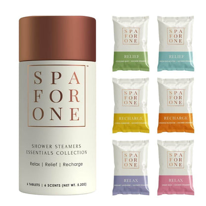 Spa For One Aromatherapy Shower Steamers - Pack of 6 with Natural Essential Oils. Relaxation and Luxury Self Care Birthday Gifts for Women and Men - zenfulharmony.com