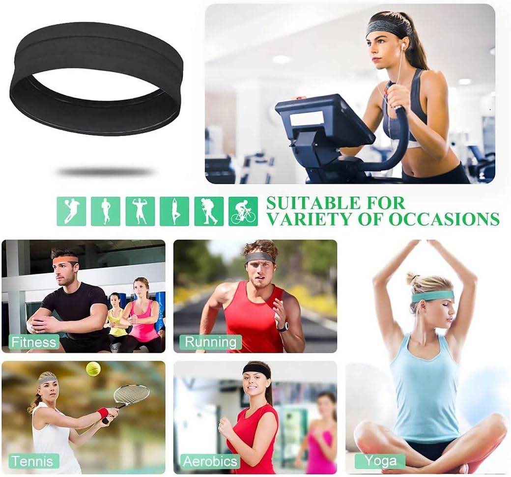 6Pack Sweat Bands Headbands for Women Workout, Women's Fashion Non Slip Headband, Moisture Wicking Sweatband for Sports Running Athletic Yoga - zenfulharmony.com