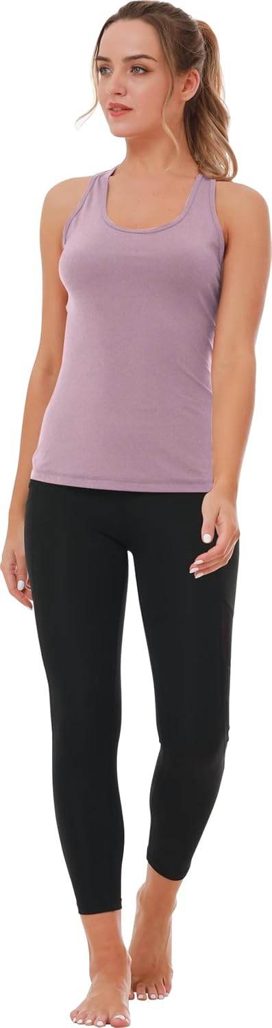 6 or 5 Pack Workout Tank Tops for Women, Athletic Racerback Sports Tank Tops, Compression Sleeveless Dry Fit Shirts - zenfulharmony.com