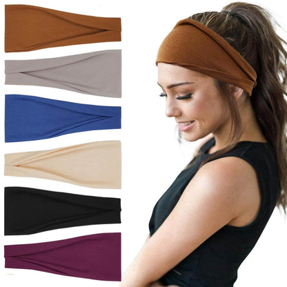 Boho Headbands For Women Fashion Wide Headband Yoga Workout Head Bands Hair Accessories Band 6 Pack - zenfulharmony.com