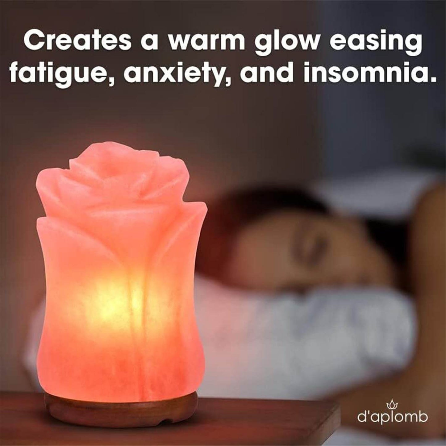 d'aplomb 100% Authentic Natural Himalayan Salt Lamp; Hand Carved Flower Rose Crystal Rock Salt from Himalayan Mountains; Dimmer Cord (Pink Flower) - zenfulharmony.com
