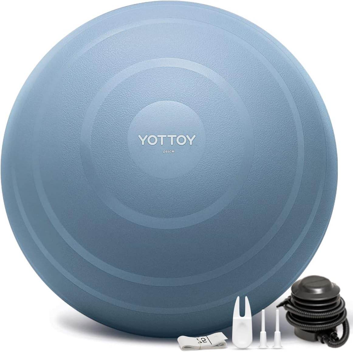 YOTTOY Anti-Burst Exercise Ball for Working Out, Yoga Ball for Pregnancy,Extra Thick Workout Ball for Physical Therapy,Stability Ball for Ball Chair Fitness with Pump - zenfulharmony.com